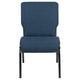Blue Fabric/Silver Vein Frame |#| 20.5inch Blue Molded Foam Stacking Church Chair