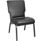 Black Vinyl/Silver Vein Frame |#| Black Vinyl Church Chair 20.5 in. Wide