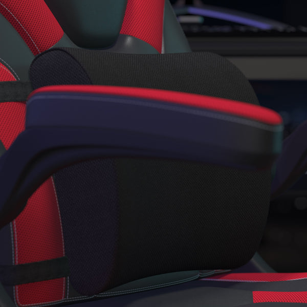 CertiPUR-US Certified Gaming Chair Memory Foam Lumbar Cushion - Black Mesh Cover