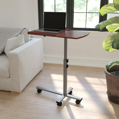 Angle and Height Adjustable Mobile Laptop Computer Table with Top