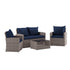 Aransas Series 4 Piece Patio Set with Back Pillows and Seat Cushions