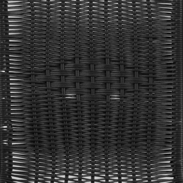 Clear/Dark Brown |#| 28inch RD Glass Metal Table w/ Dk Brown Rattan Edging & 4 Dk Brown Rattan Chairs