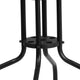 Clear/Black Rattan |#| 28inch Square Tempered Glass Metal Table with Black Rattan Edging