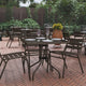 Clear/Bronze |#| 31.5inch Square Tempered Glass Metal Table with Smooth Ripple Design Top