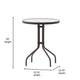 Clear/Bronze |#| 23.75inch Round Tempered Glass Metal Table with Smooth Ripple Design Top - Bronze