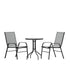 Brazos 3 Piece Outdoor Patio Dining Set - Tempered Glass Patio Table, 2 Flex Comfort Stack Chairs