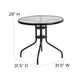 Gray |#| 5 Piece Patio Dining Set - 31.5inch Round Glass Table, 4 Gray Flex Stack Chairs