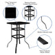 Navy |#| 5 Piece Outdoor Bar Height Set-Glass Patio Bar Table-Navy All-Weather Barstools