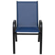 Navy |#| Navy Outdoor Stack Chair with Flex Comfort Material - Patio Stack Chair