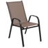 Brazos Series Outdoor Stack Chair with Flex Comfort Material and Metal Frame