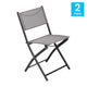 Gray |#| 2 Pack Commercial Outdoor Flex Comfort Folding Chair with Metal Frame in Gray