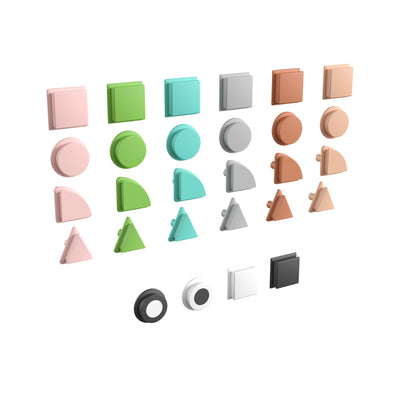 Bright Beginnings Commercial Grade 256 Piece Shape Set for Modular STEAM Wall Systems