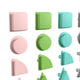 Commercial Grade 256 Piece Shapes Set for Modular STEAM Walls - Pastel