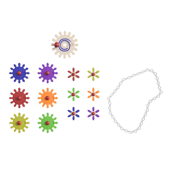 Multicolor 79 Piece Chain and Gears Accessory Set for Modular STEAM Wall Systems