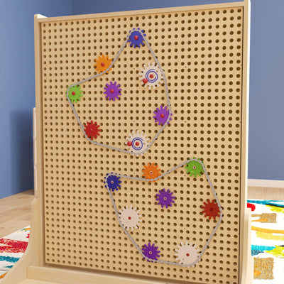 Bright Beginnings Commercial Grade 79 Piece Multicolor Chain and Gears Accessory Set for Modular STEAM Wall Systems