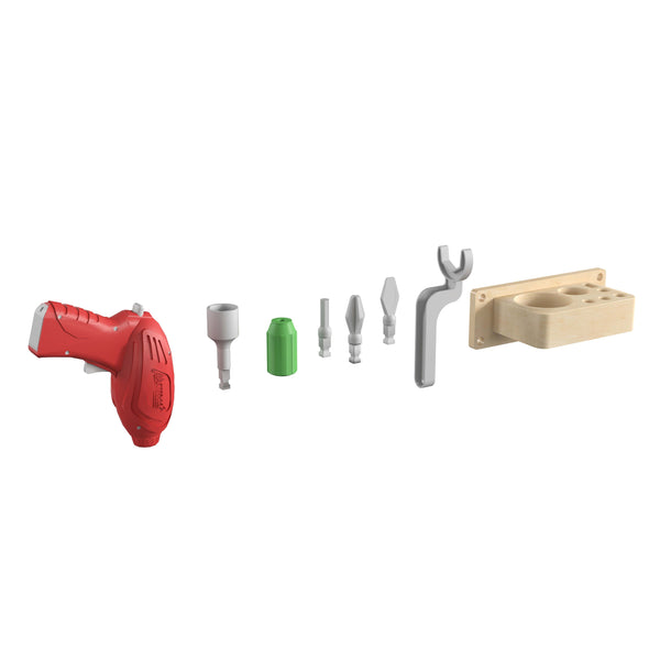 8 Piece Modular STEAM Wall Tool and Holder Accessory Kit with Working Drill