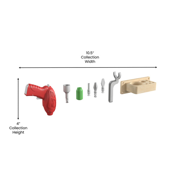 8 Piece Modular STEAM Wall Tool and Holder Accessory Kit with Working Drill