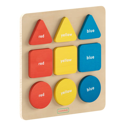 Bright Beginnings Commercial Grade Birch Plywood STEM Basic Shapes and Colors Puzzle Board