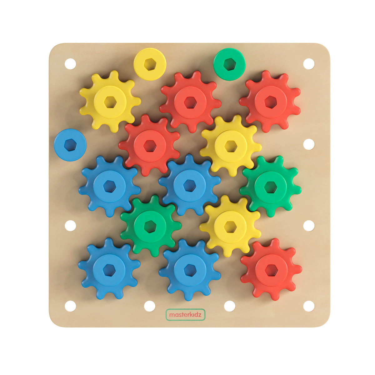 Commercial Birch Plywood Gear Building STEM Busy Board - Natural/Multicolor