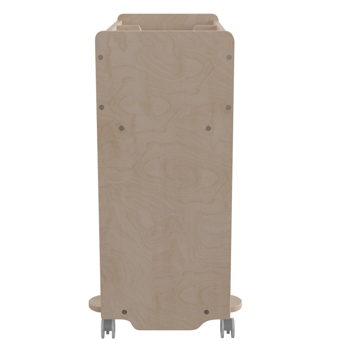 Commercial Wooden Classroom Mobile Storage Cart with 6 Compartments, Natural