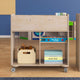 Commercial Wooden Classroom Mobile Storage Cart with 6 Compartments, Natural