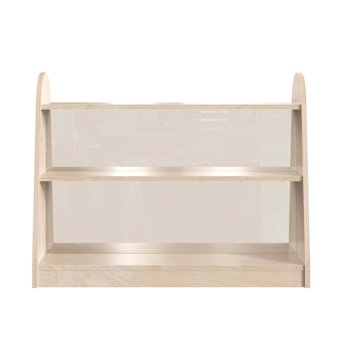 Commercial Grade Natural Finish Wooden Classroom 3 Tier Shelf with Clear Divider