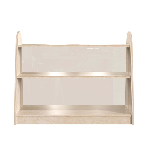 Commercial Grade Natural Finish Wooden Classroom 3 Tier Shelf with Clear Divider
