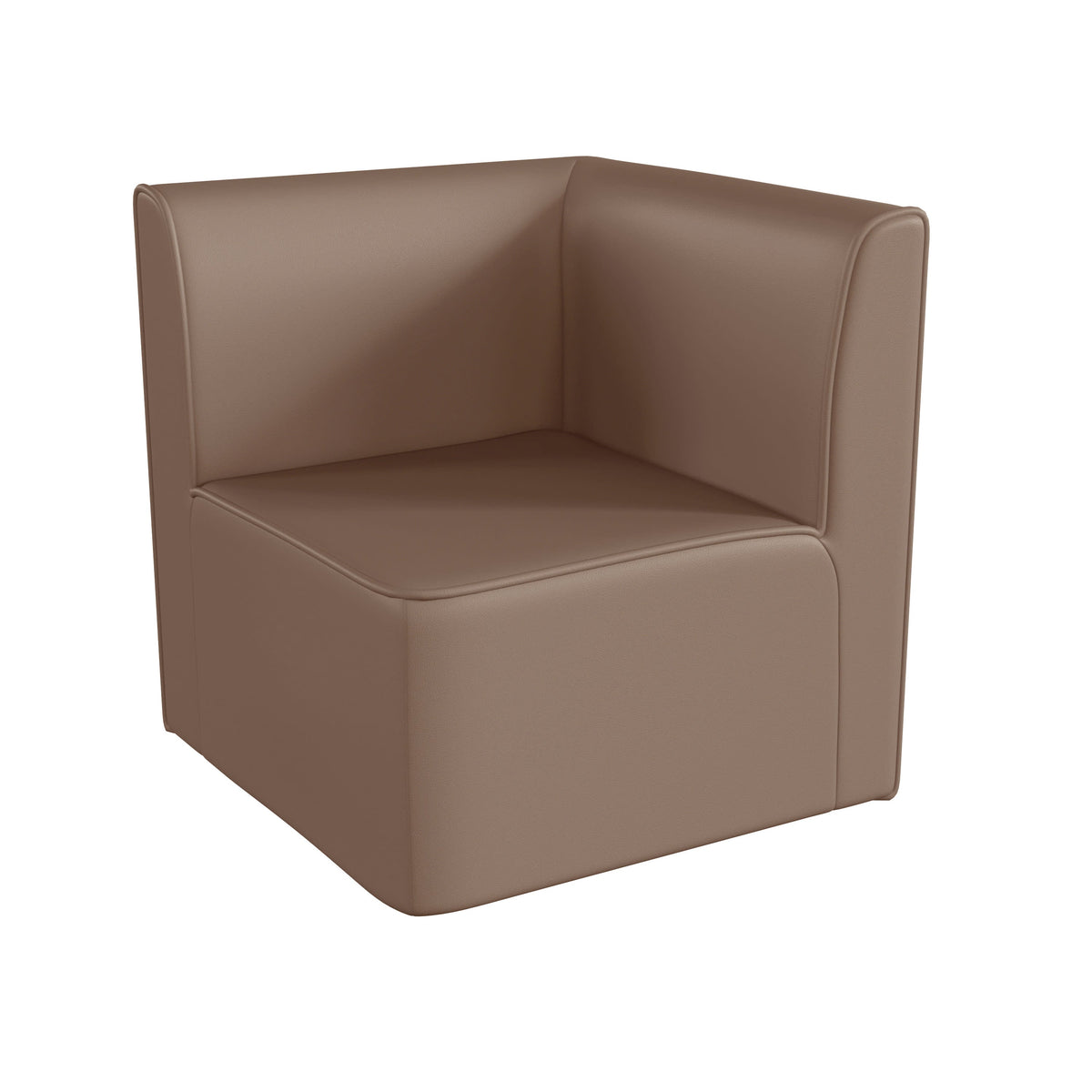 Commercial Grade Armless Modular 1-Seater Corner Chair - Neutral Vinyl