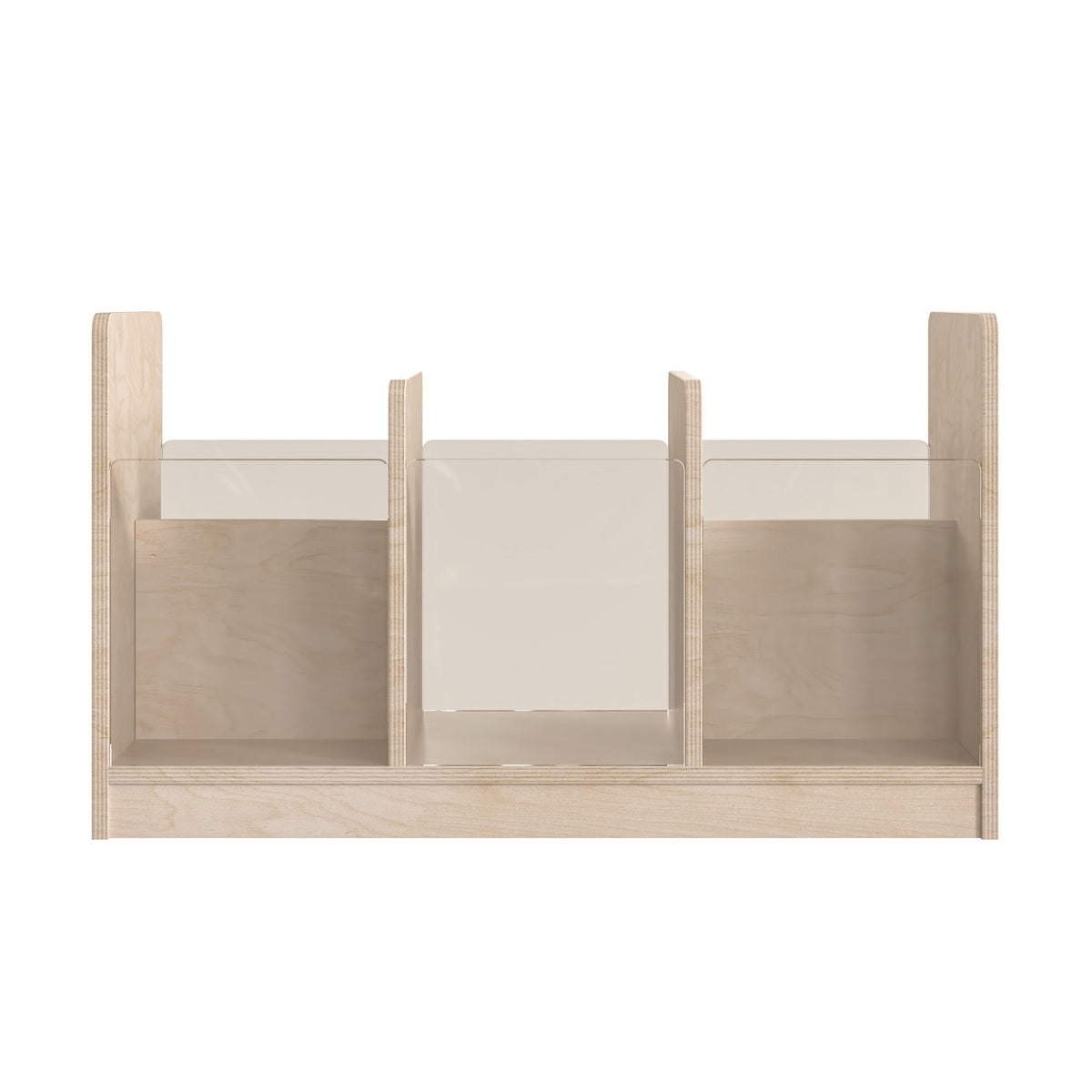 Commercial Grade Natural Finish 2 Sided Storage Unit with Transparent Sides