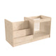 Commercial Grade Natural 2 Tier Double Display Shelf with Clear Storage Bin