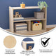 Wooden 3 Section Commercial Grade Modular Classroom Storage Cabinet, Natural