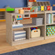 Wooden 3 Section Commercial Grade Modular Classroom Storage Cabinet, Natural
