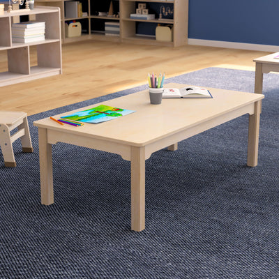 Bright Beginnings Commercial Grade Rectangular Wooden Preschool Classroom Activity Table - View 2