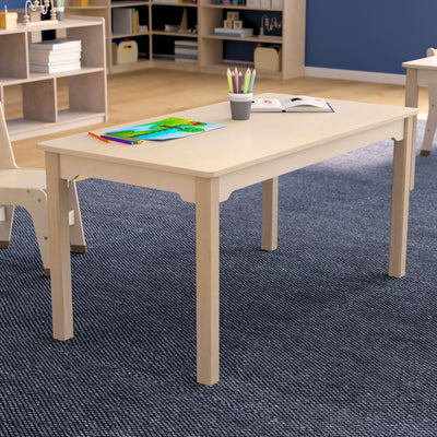 Bright Beginnings Commercial Grade Rectangular Wooden Preschool Classroom Activity Table - View 2