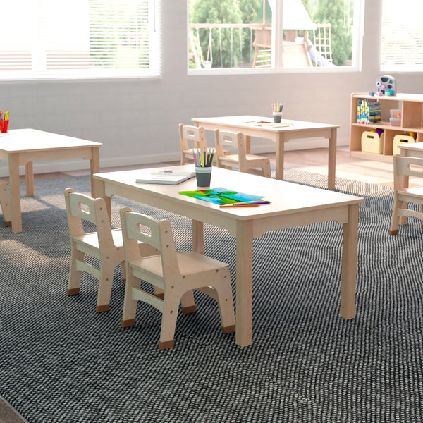 Commercial 23.5 x 47.25 Rectangular Wooden Classroom Activity Table - Beech