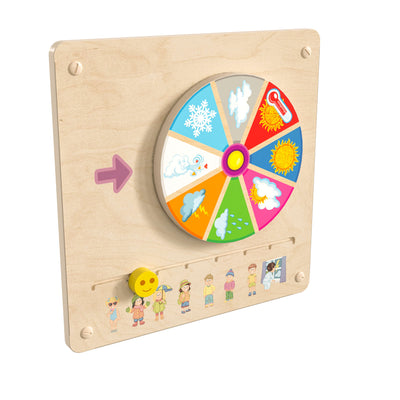 Bright Beginnings Commercial Grade STEAM Wall Activity Board with Natural Finish and Multicolor Accents, Weather - View 1
