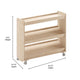 Commercial Grade Natural Wooden Classroom Mobile Storage Cart-3 Angled Shelves
