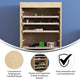 Commercial Grade Natural Finish Wooden STEAM Wall Board Mobile Storage Cart