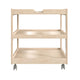 Commercial Grade Natural Wooden 3 Shelf Square Classroom Mobile Storage Cart