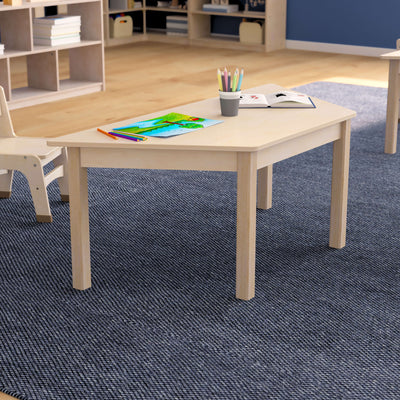 Bright Beginnings Commercial Grade Trapezoid Wooden Preschool Classroom Activity Table - View 2