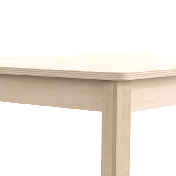 Commercial Grade Trapezoid Wooden Classroom Activity Table - Beech