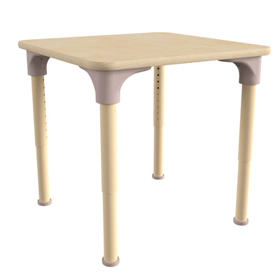Bright Beginnings Commercial Grade Wooden Adjustable Height Classroom Activity Table - Metal Legs Adjust From 15"H - 23"H - View 1