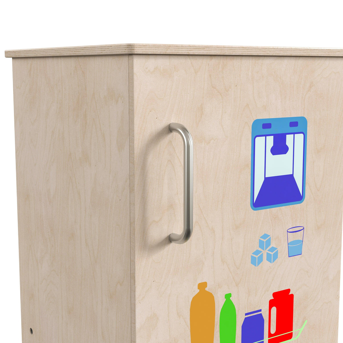 Wooden Commercial Grade Kid's Kitchen Refrigerator with Storage