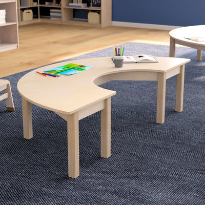 Bright Beginnings Commercial Grade Wooden Half Circle Preschool Classroom Activity Table - View 2