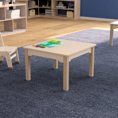 Bright Beginnings Commercial Grade Wooden Square Preschool Classroom Activity Table - View 2