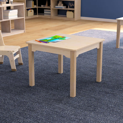 Bright Beginnings Commercial Grade Wooden Square Preschool Classroom Activity Table - View 2