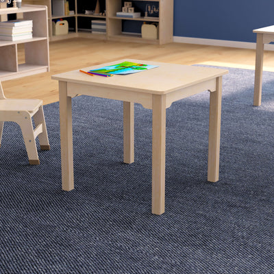 Bright Beginnings Commercial Grade Wooden Square Preschool Classroom Activity Table - View 2