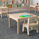 Commercial Grade 23.5inch Square Wooden Preschool Classroom Activity Table - Beech