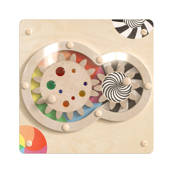 Commercial Grade STEAM Wall Wooden Turning Gears Accessory Board - Multicolor
