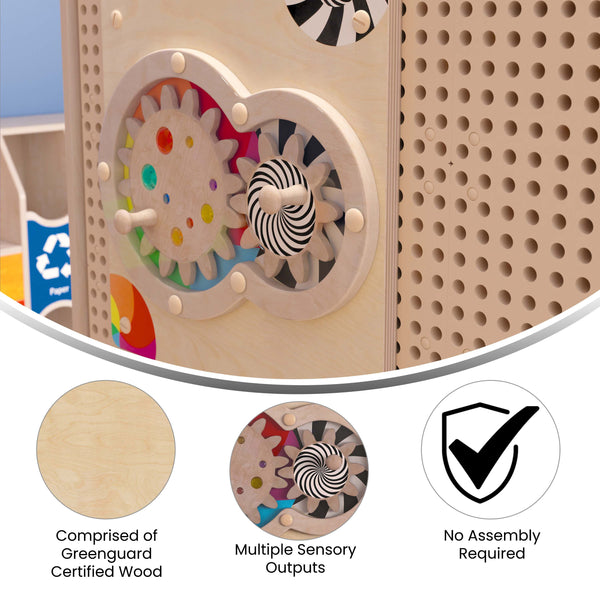 Commercial Grade STEAM Wall Wooden Turning Gears Accessory Board - Multicolor